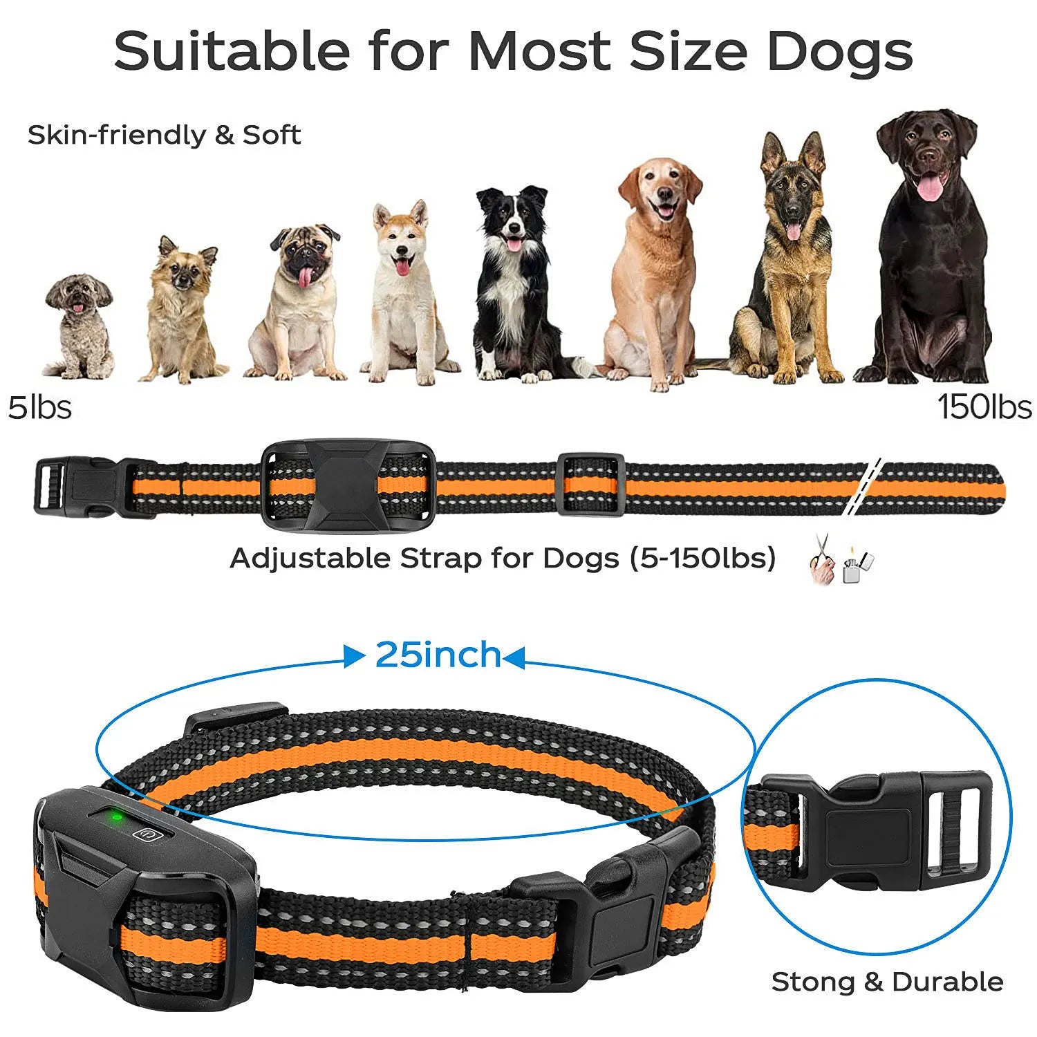 3300 Ft Electric Dog Training Collar Remote Control Waterproof For 5-120lbs