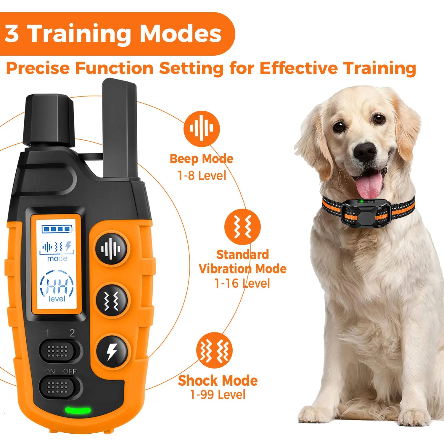 3300 Ft Electric Dog Training Collar Remote Control Waterproof For 5-120lbs