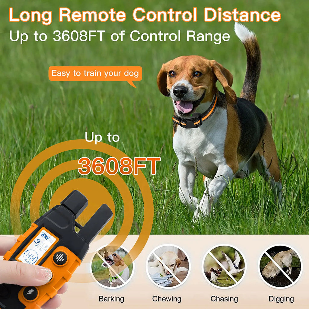 3300 Ft Electric Dog Training Collar Remote Control Waterproof For 5-120lbs